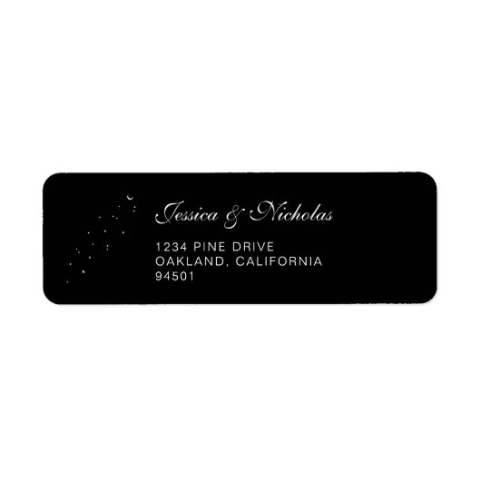 Minimal Celestial Script Wedding Rücksendeadresse (Vorne)
