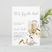 Minimal Champagne BridalShower Einladung (Stehend Vorderseite)