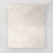 Minimal Champagne Pearl Bow Wedding Escort Platzkarte (Innenseite Aufgefaltet)