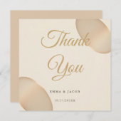 Minimal Champagne Pebble Ivory Wedding Vielen Dank (Vorne/Hinten)