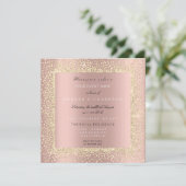 Minimal Champaigne Gold Black Confetti Rose Blush Einladung (Stehend Vorderseite)
