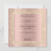 Minimal Champaigne Gold Black Confetti Rose Blush Einladung (Vorderseite)