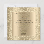 Minimal Champaigne Gold Black Confetti Sepia Glam Einladung (Vorderseite)