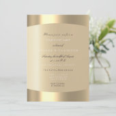 Minimal Champaigne Gold Black Confetti Sepia Ivory Einladung (Stehend Vorderseite)