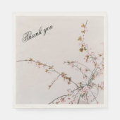 Minimal Cherry Blossom Branches in Glass Vase Serviette (Vorderseite)