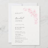 Minimal Cherry Blossom Rosa Brautparty Einladung (Vorderseite)