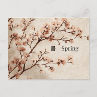 Minimal Cherry Blossom Spring Postcard Postkarte