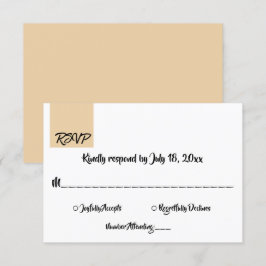 Minimal Chic Beige Script Moderne formale Hochzeit RSVP Karte