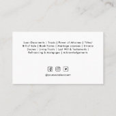 Minimal Chic Beruflich Foto Notare Services Visitenkarte (Rückseite)