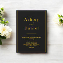 Minimal Chic Black and Gold Elegante Luxus Hochzei