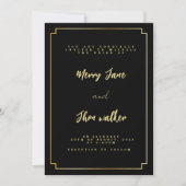 Minimal & Chic Black and Golden Wedding Einladung (Vorderseite)