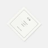 Minimal Chic Black and White Border Wedding Serviette (Ecke)
