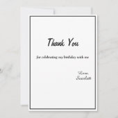 Minimal Chic Black and White Elegante 1. Geburtsta Dankeskarte (Vorderseite)