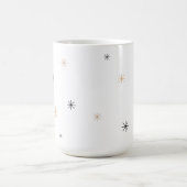 Minimal Chic Black + Gold Customizable Snowflake Kaffeetasse (Mittel)