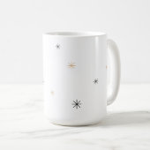 Minimal Chic Black + Gold Customizable Snowflake Kaffeetasse (VorderseiteRechts)