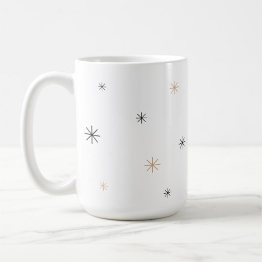 Minimal Chic Black + Gold Customizable Snowflake Kaffeetasse (Links)