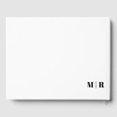 Minimal Chic Black und White Monogram Bold Wedding Gästebuch (Rückseite)
