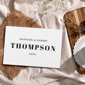 Minimal Chic Black und White Monogram Bold Wedding Gästebuch