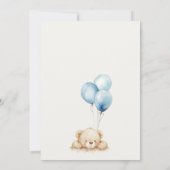 Minimal Chic Blue Bearly Wait Balloon Baby Dusche Einladung (Rückseite)
