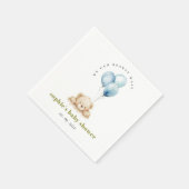 Minimal Chic Blue Bearly Wait Balloon Baby Dusche Serviette (Ecke)