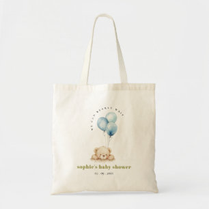 Minimal Chic Blue Bearly Wait Balloon Baby Dusche Tragetasche