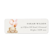 Minimal Chic Blush Bearly Wait Ballon-Adresse (Vorne)