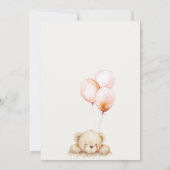 Minimal Chic Blush Bearly Wait Ballon Babydusche Dankeskarte (Rückseite)