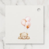 Minimal Chic Blush Bearly Wait Ballon Babydusche Geschenkanhänger (Rückseite)
