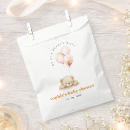 Minimal Chic Blush Bearly Wait Ballon Babydusche Geschenktütchen