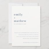 Minimal Chic Bold Gray Blue Typografy Verlobung Einladung (Vorderseite)