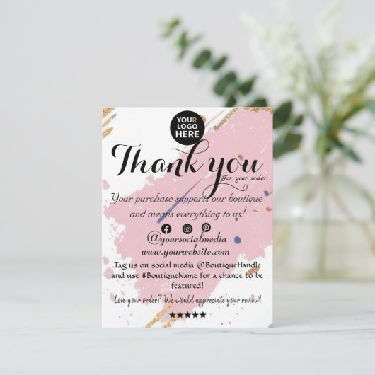 Minimal Chic: Boutique Danke Karte (Stehend Vorderseite)