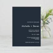 Minimal Chic Dark Blue | Typografie Einladung (Stehend Vorderseite)