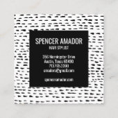 Minimal Chic Dashes Dots Black & White QR CODE Rabattkarte (Rückseite)