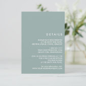 Minimal Chic Dusty Blue | Angaben zum Hochzeitgast Einladung (Stehend Vorderseite)
