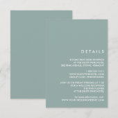 Minimal Chic Dusty Blue | Angaben zum Hochzeitgast Einladung (Vorne/Hinten)