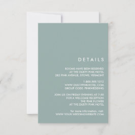 Minimal Chic Dusty Blue | Angaben zum Hochzeitgast Einladung