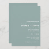 Minimal Chic Dusty Blue | Typografie Einladung (Vorne/Hinten)