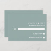 Minimal Chic Dusty Blue | Typografy Wedding RSVP (Vorne/Hinten)