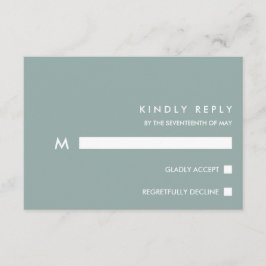 Minimal Chic Dusty Blue | Typografy Wedding RSVP Karte