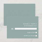 Minimal Chic Dusty Blue | Typografy Wedding RSVP Karte (Vorne/Hinten)