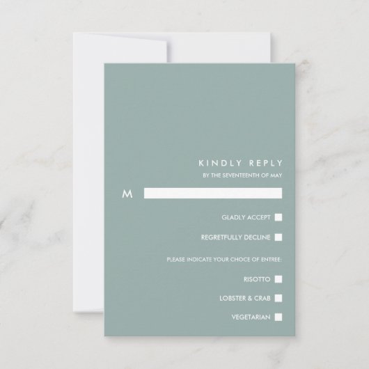 Minimal Chic Dusty Blue | UAWG RSVP Karte (Vorderseite)