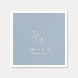 Minimal Chic Dusty Blue Wedding Napkin Serviette