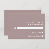 Minimal Chic Dusty Plum | Typografy Wedding RSVP (Vorne/Hinten)