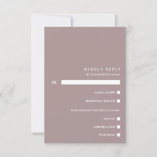 Minimal Chic Dusty Plum UAWG RSVP Karte