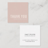 MINIMAL CHIC EINFACH PINK BLUSH DANK IHNEN EINKAUF QUADRATISCHE VISITENKARTE (Vorne/Hinten)