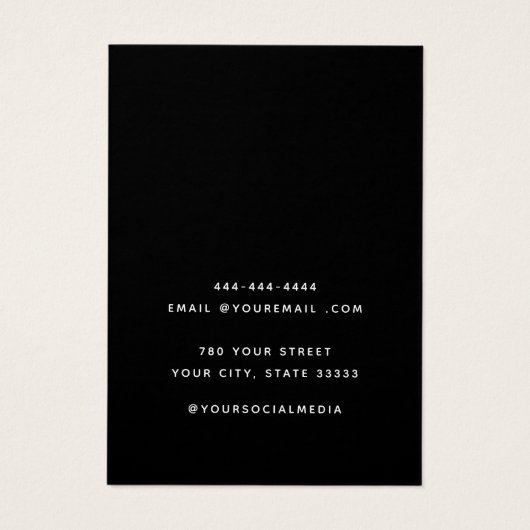 Minimal Chic Eleganter Schmuckkarte (Rückseite)