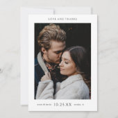 Minimal Chic Foto Hochzeit Dankeskarte (Vorderseite)