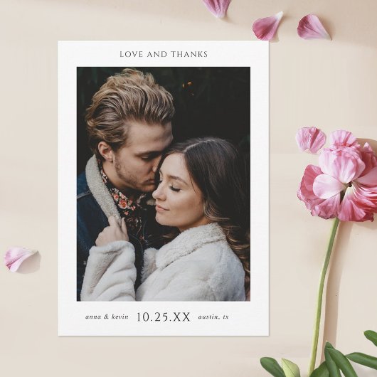 Minimal Chic Foto Hochzeit Dankeskarte