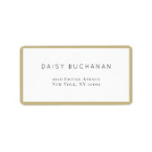 Minimal Chic Gold Frame Rücksendeadresse Label Adressaufkleber (Vorne)