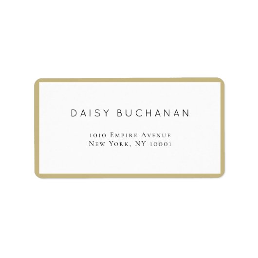 Minimal Chic Gold Frame Rücksendeadresse Label Adressaufkleber (Vorne)